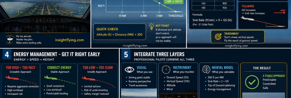 visual flying how to calculate the visual path