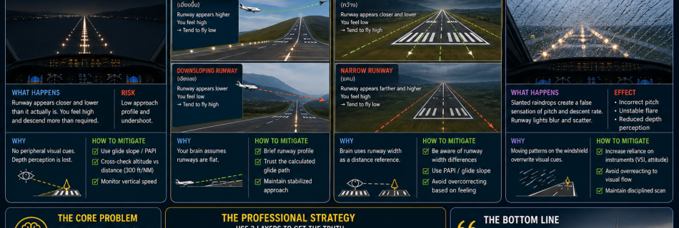 visual illusion approach and landing