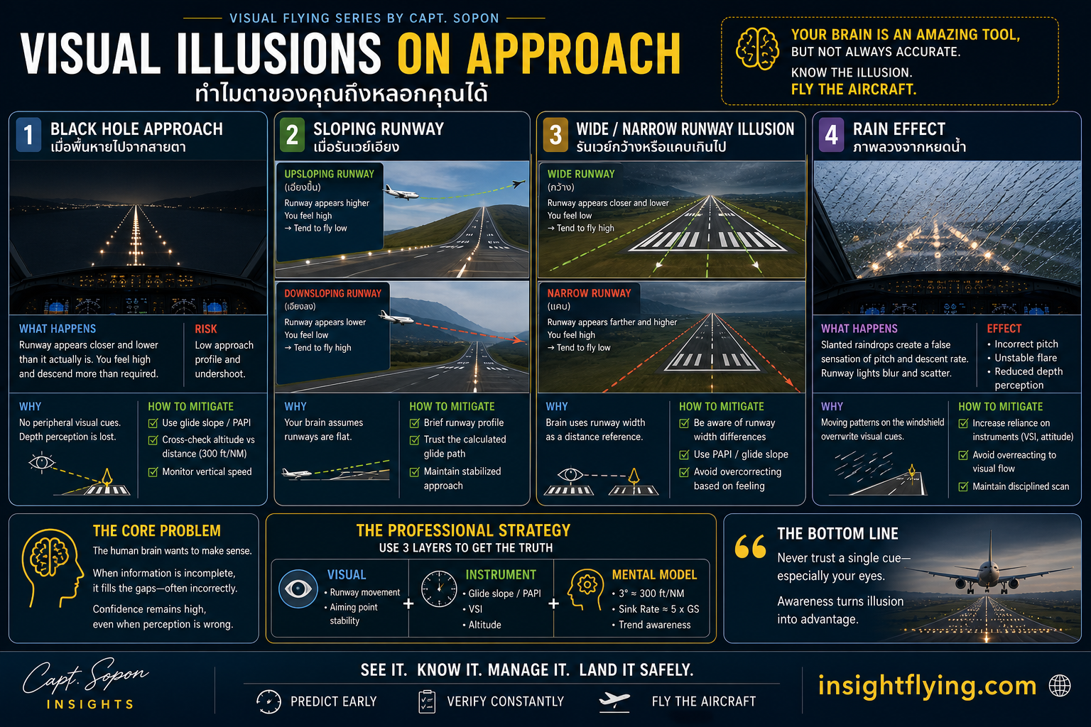 visual illusion approach and landing