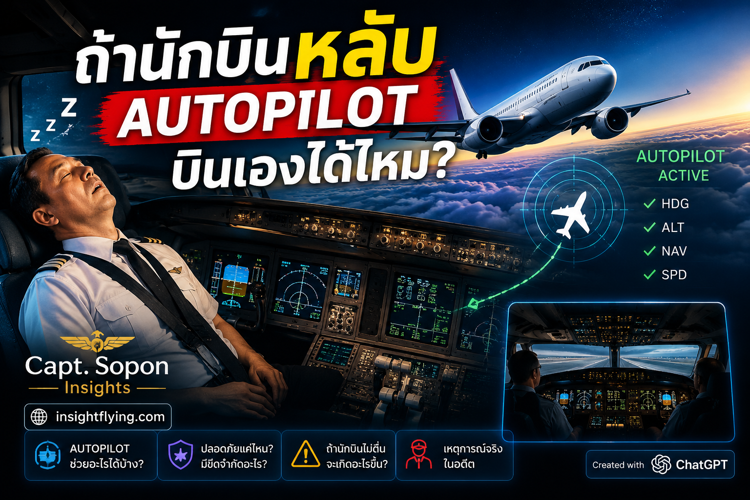 ถ้านักบินหลับ Autopilot บินเองได้ไหม