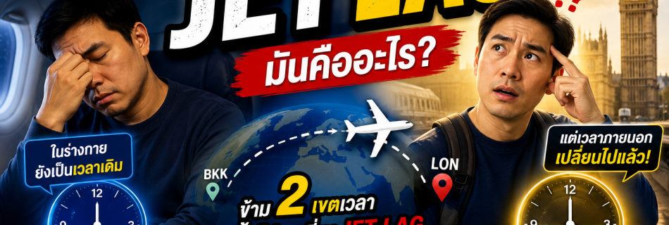 Jet Lag ไม่ใช่แค่ความเหนื่อยจากการเดินทาง แต่เป็นภาวะที่นาฬิกาชีวิตของร่างกายยังคงทำงานตามเวลาเดิม ในขณะที่โลกภายนอกเปลี่ยนเวลาไปแล้ว